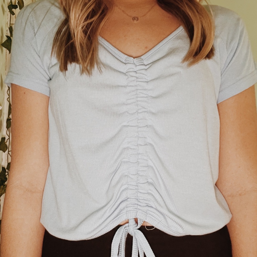 v-neck tie top